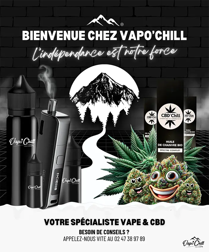 Cigarette lectronique, E-liquides & CBD Tours | Vapo'Chill Vapochill Cigarette lectronique, E-liquides & CBD Tours | Vapo'Chill Vapochill