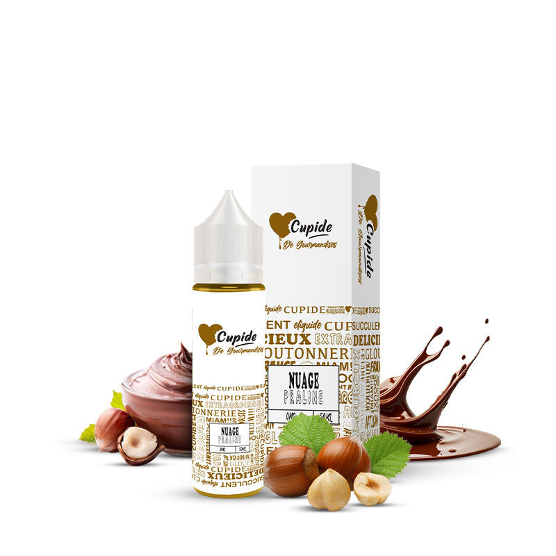 Nuage Pralin Cupide | E-liquide chocolat, lait & noisette 50 ml 0 mg | Vapochill Nuage Pralin Cupide | E-liquide chocolat, lait & noisette 50 ml 0 mg | Vapochill